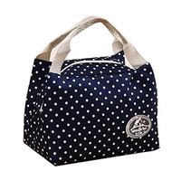 GrmeisLemc Portable Insulated Outdoor Picnic Bag Cooler Bento Container Lunch Box Tote Women School Office Storage Pouch - Navy Blue