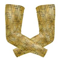 Unisex Arm Sleeve Geometric Abstract Stripe Gold UV Protection Arm Compression Sleeve Skin Protection Sport Arm Cooler Sleeve for Running Hiking Jogging Motorcycling Climbing Camping