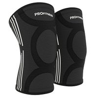 ProFitness Knee Sleeves (One Pair) Knee Support for Joint Pain & Arthritis Pain Relief – Effective Support for Running, Pain Management, Arthritis Pain, Post Surgery Recovery (XX-Large, Black/White)