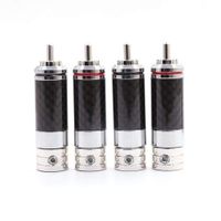 HiFi RCA Plugs Rhodium Plated Carbon Fiber Speaker Plug 9mm Cable Phono Soldering RCA Adapter 4PCS