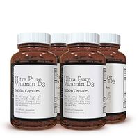Ultra Pure Vitamin D3 5000IU – 720 Easy Absorb Veggie Softgels (4 Bottles of 180 softgels - 2 Years Supply!) SKU: VITD3x4