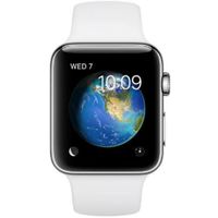 Apple Watch Series 2, 38mm Stainless Steel Case with White Sport Band (Renewed)