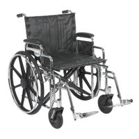Drive Medical Sentra Extra Heavy Duty Wheelchair with Various Arm Styles and Front Rigging Options, Black Upholstery and Chrome Frame, Bariatric, 22 Inch