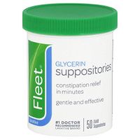 Fleet Glycerin Suppositories Adult 50 Each (Pack of 5)
