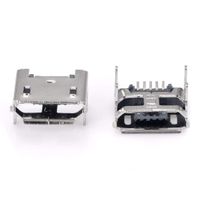 Daphot-Store - 10Pcs 5pin Micro USB Female Socket Type B 4 Vertical Legs Soldering Connectors For Mobile Phone