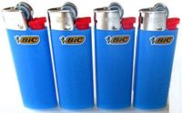 Bic Mini Sky Blue Lighters Lot of 4