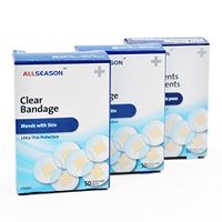 150pcs/3boxes Clear Round Spot PU Waterproof Adhesive Bandages Band aid