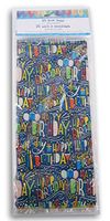 Happy Birthday Cello Treat Bags - Balloons, Candles, Streamers (Navy Blue) - 25 Count