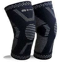 BLITZU MAX Compression Knee Brace for Joint Pain, Meniscus Tear, ACL, MCL and Arthritis Relief Improve Circulation Support for Running, Gym Workout Recovery Best Sleeves Patella Stabilizer Pad L