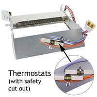 Spares2go Heater Element + Thermostats to fit Hotpoint TCM570G TCM570 TCM580 Tumble Dryer