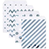 KEYYOOMY 100 Pcs Candy Buffet Bags Small Polka Dot Paper Treat Bags (Silver, 5 inch X 7 inch)