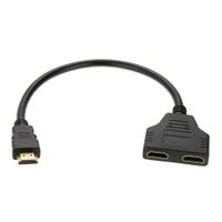 HDMI Splitter 1 x 2, Adwox 1080P HDMI Male to 2 HDMI Female 1 in 2 Out Splitter Cable Adapter Converter DVD Players/PS3/HDTV/STB and Most LCD Projectors (Black)