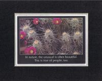 Touching and Heartfelt Poem for Motivations - [In nature, the unsual is often beautiful. This is true of people, too.] Motivational Saying on BlackOnWhite 8 x 10 inches Double Beveled Matting