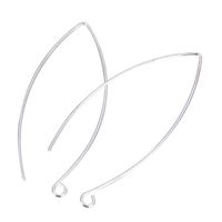 50pcs Hypoallergenic Long Ear Wire Earring Hooks 45mm Dangle Silver Plated Brass Earwire Connectors (wire ~0.7mm) CF247-S