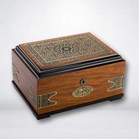 KEOA Retro Cigar Humidor Case, Cedar Cigar Desktop Box High Capacity with Humidifier and Hygrometer for 30-50Cigars