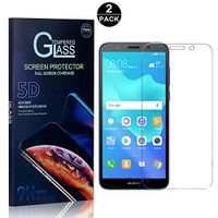 Tempered Glass Screen Protector Compatible with Huawei Y5 2018, UNEXTATI Screen Protector Film, HD Clear Tempered Glass Film for Huawei Y5 2018, 2 Pack
