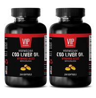 Inflammation in The Body - Norwegian COD Liver Oil - Vitamin A and D3 - with EPA/DHA - Vitamin d Garden of Life - 2 Bottle (500 Softgels)