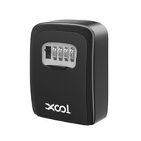 Key Lock Box, House Key Storage Lock Box with 4 Digits Combination Outdoor Key Safe Lock Box for Outside, Sturdy Wall Mounted Password Box with Mounting Kit & Waterproof Cover, Hide 5 Keys, Black