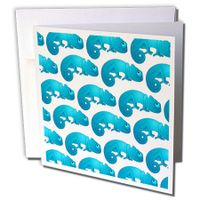 3dRose Cute Light Blue Chameleon Print - Greeting Cards, 6 x 6 inches, set of 12 (gc_35459_2)