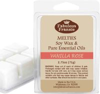 Fabulous Frannie Vanilla Rose 2.5oz of 100% Pure & Natural Soy Candle Meltie/Tart/Melts Made with Pure Vanilla & Palmarosa Essential Oils