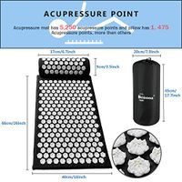 ZHLXZ Massager Cushion Massage Yoga Mat Acupressure Relieve Stress Back Body Pain Spike Mat Acupuncture Massage Yoga Mat,Black