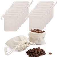 Hapdoo 24 Pack Cotton Muslin Bags with Drawstring Gift Bags Jewelry Pouches Sacks for Wedding Party and DIY Craft, 4 x 5 Inches