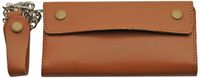 SZCO Supplies Eight Brown Bi-Fold Biker Wallet Leather Wallet