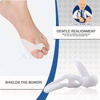 Gel Bunion Corrector - Relief Protector Sleeves, Overlapping Toes Orthodontic Separators, Silicone Toe Cap Spacers Straighteners, Treat Pain in Hallux Valgus Big Toe Joint Hammer Crooked Toe (White)