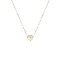 Tiny Gold Initial Heart Necklace-14K Gold Filled Handmade Dainty Personalized Letter Heart Choker Necklace Gift for Women Kids Child Necklace Jewelry Letter R