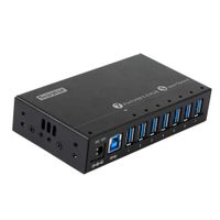 Sipolar 7 Port USB 3.0 hub - 36W Powered USB HUB with BC 1.2 Charging Ports for iPad iPhone iMac+Makes All The Ports Accessible Easily + Compact and Sturdy