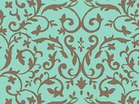 Aqua & Chocolate Florentine Print Design Gift Grade Tissue Paper Sheets - 15" x 20" Choose Package Amount (5)