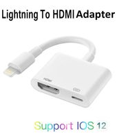 1080P HD Digital AV Adapter Compatible with iPhone iPad to HDMI Adapter Cable, HDMI Converter Compatible with iPhone Xs MAX XR X 8 7 6 Plus iPad to HDTV Projector Support 8.0-12.4 and Later (White)