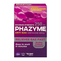 Phazyme Maximum Strength 250 mg Softgels, 12 ea (Pack of 5)