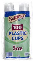 Settings Clear Plastic Disposable Cups, 5oz, 100 Count