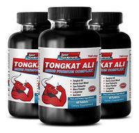 Muscle Enhancer - TONGKAT ALI Premium Complex - red panax Ginseng - 3 Bottle (180 Tablets)