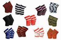 Kango Fitness Knee Wraps (Pair) for Cross Training WODs,Gym Workout,Weightlifting,Fitness & Powerlifting - Best Knee Straps for Squats for Men & Women 78"-Compression & Elastic Support (Black/Orange)