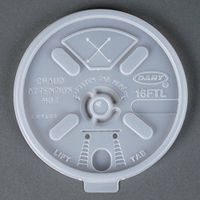 Dart Solo 16FTLS Lid for Foam Cup, Straw-Slotted, Pack of 1000