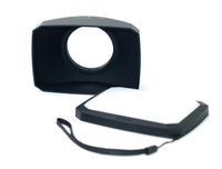 52mm 16:9 Screw Mount Rectangular Wide Angle Lens Hood + W/B Cap for Sony FDR AX33 Panasonic Lumix JVC Olympus Fuji Nikon camera Camcorders