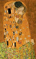 LucyLu Lacquered Slide Box with Matches, Klimt's The Kiss, Made in The USA