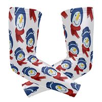LEVEIS Christmas Snowman Arm Sleeves UV Protection for Men Women Sunblock Protective Gloves Running Golf Cycling Driving Long Arm Cover 1 Pair