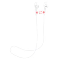 JNSA for AirPods Strap with Magnetic Adsorption [Length 25"], Silicone Strap Anti-Loss Strap Line Wire Cable Cord Connector for AirPods, with AirPods Earhooks Tips,White