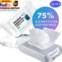 SAIKESU 50PCS Alcohol Detergent Wipes for Adult，1 Packs Large Hand Wet Wipes(8"x6"),75% Soft Alcohol Wipes for All-Purpose Cleaning
