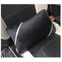 Siyibb 1 Pc Soft Plush Car Waist Pillow Crystal Rhinestone Seat Back Support Lumbar Cushion - Black
