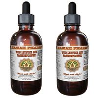 2-in-1! Wild Lettuce & Passion Flower Tincture, Organic Wild Lettuce (Lactuca Virosa) & Passion Flower (Passiflora Incarnata) Liquid Extract, Hawaii Pharm Trusted Brand, 2x2 oz