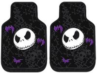 Nightmare Before Christmas Jack Skellington Purple Bats and Cross Bones Tim Burton Disney Car Truck SUV Front Seat Rubber Floor Mats - PAIR by LA Auto Gear