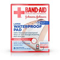 Band-Aid Waterproof Pads Large 2.875 in x 4 in - 6 ct, Pack of 5