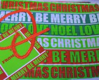 Giant Size Christmas Gift Bag Gift Sack Merry Christmas Design 36"x 44" W/Matching Tag & Tie