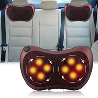 Waterproof Dirt-resistant and Breathable 8 Kneading Rollers Heating Neck Shoulder Back Massage Pillow Cushion For Home, Office & Car Use - Brown