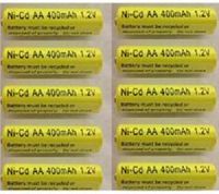 Picell 10 AA 400 mAh nicd Rechargable Batteries Charged and Tested