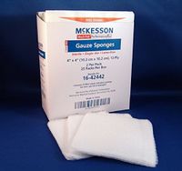 McKesson - USP Type VII Gauze Sponge McKesson Cotton Gauze 12-Ply 4 X 4 Inch Square Sterile - 50/Box - MCK